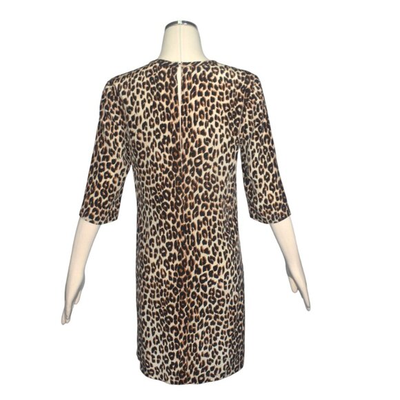 Equipment Femme Aubrey Silk Animal Leopard Print Shift Tunic Dress Pockets S - Picture 4 of 10
